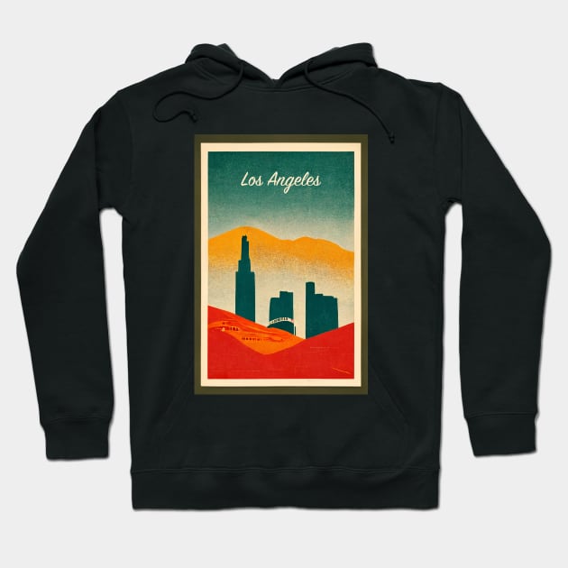 Los Angeles Retro Travel Hoodie by Retro Travel Design